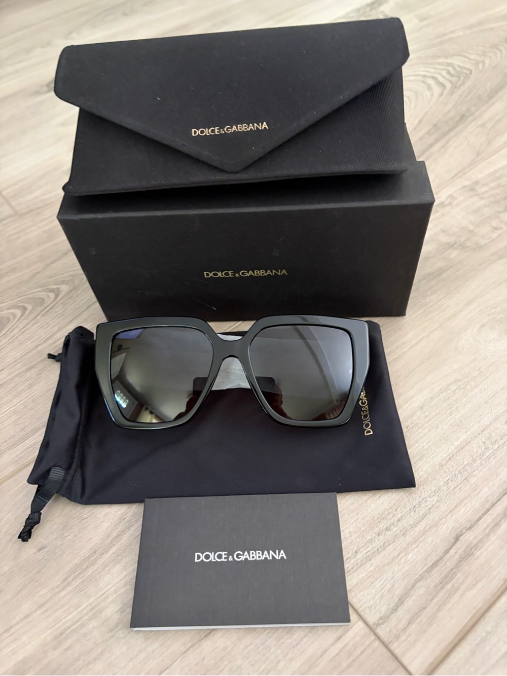 Dolce & Gabbana Black Oversized Square Women's Sunglasses